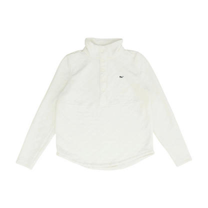 White Solid Sweatshirt Pullover
