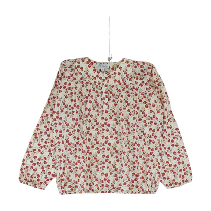 Beige Floral Blouse Dress