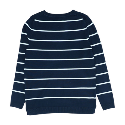 Navy Striped Pullover Sweater