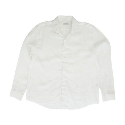White Solid Long Sleeve Button Down