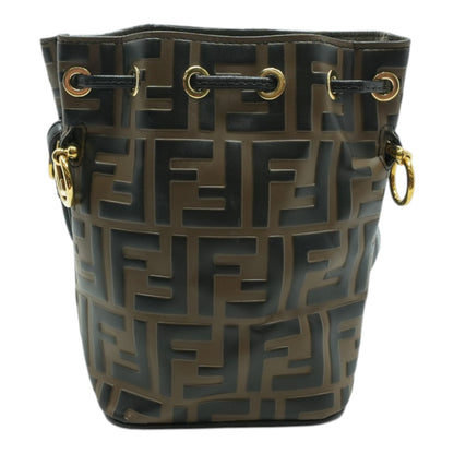 Brown Mini Mon Trésor Bucket Bag In FF Canvas