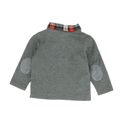 Gray Long Sleeve Polo