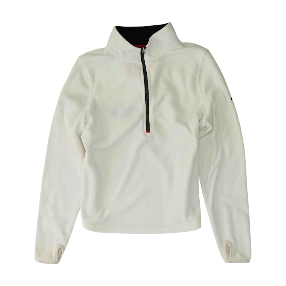 White Solid 1/4 Zip Pullover