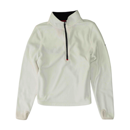 White Solid 1/4 Zip Pullover