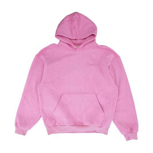 Pink Solid Hoodie Pullover