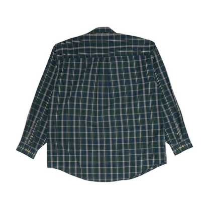 Navy Plaid Long Sleeve Button Down