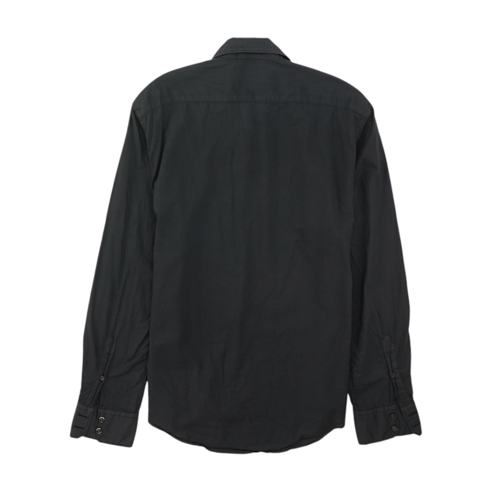 Charcoal Solid Long Sleeve Button Down