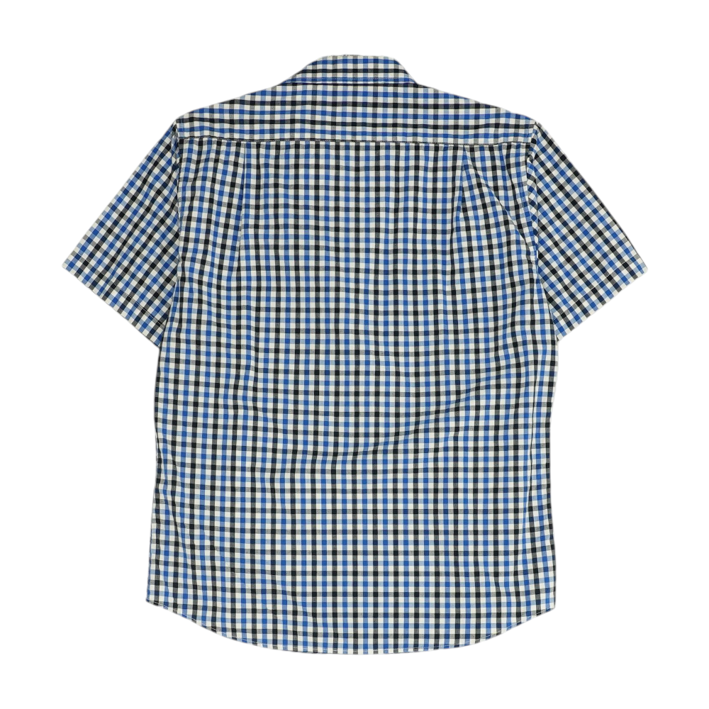 Blue Check Short Sleeve Button Down