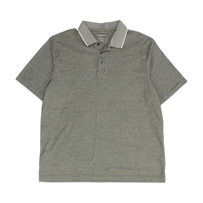 Gray Solid Short Sleeve Polo