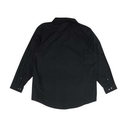 Black Solid Long Sleeve Button Down
