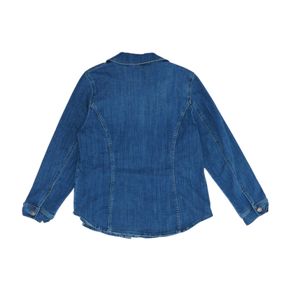Blue Solid Denim Jacket