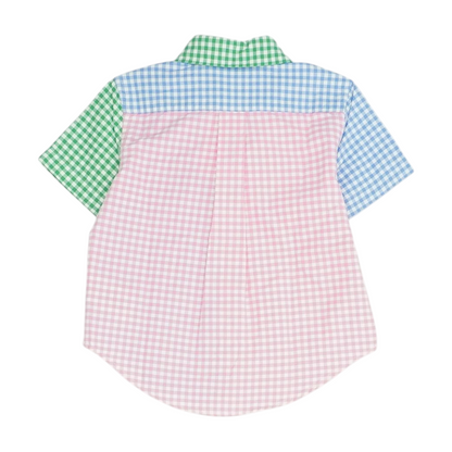 Multi Check Short Sleeve Button Down