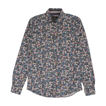 Blue Floral Long Sleeve Button Down