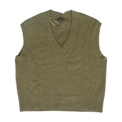 Olive Solid Vest Sweater