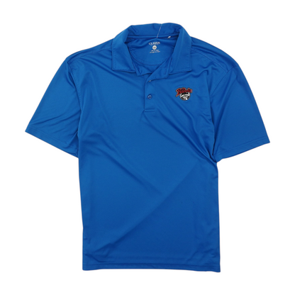 Blue Solid Short Sleeve Polo