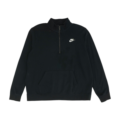 Black Solid 1/4 Zip Pullover