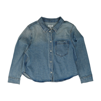 Blue Solid Denim Jacket