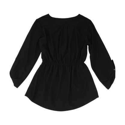 Black Solid Long Sleeve Blouse