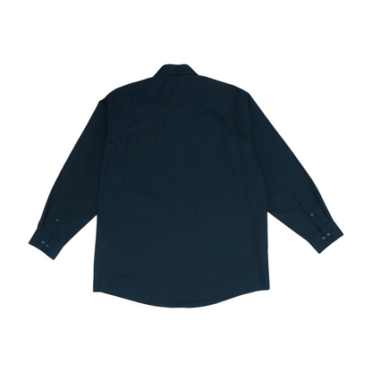 Black Solid Long Sleeve Button Down