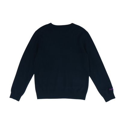 Black Solid Pullover Sweater