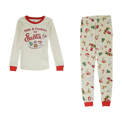 Beige Graphic Pajama Set