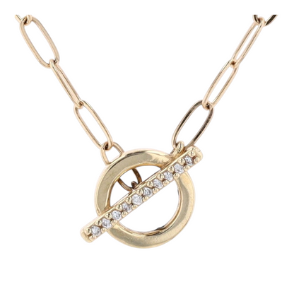 14K Yellow Gold Diamond Pendant Necklace