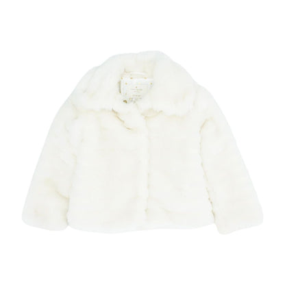 White Solid Fur Jacket