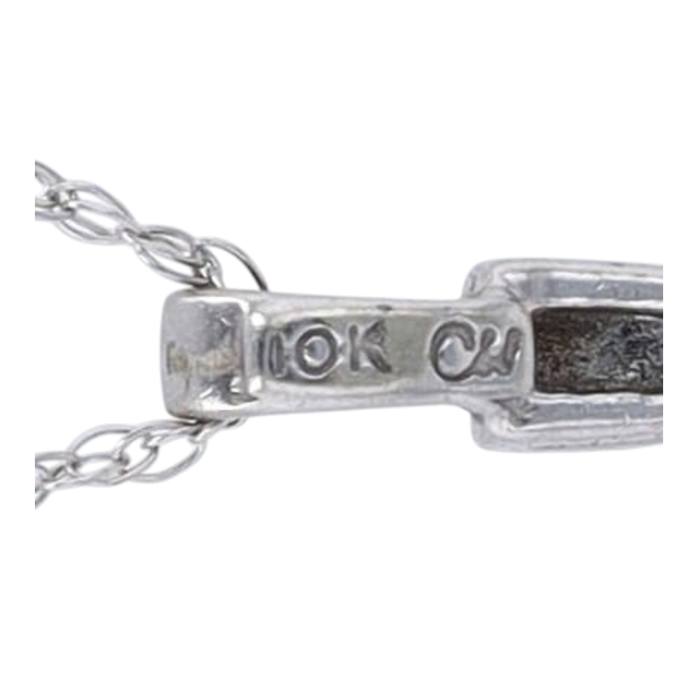 10K White Gold Diamond Pendant Necklace