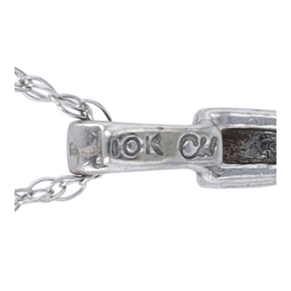 10K White Gold Diamond Pendant Necklace