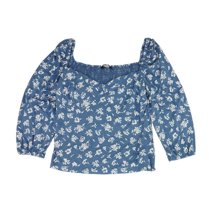 Blue Floral Blouse