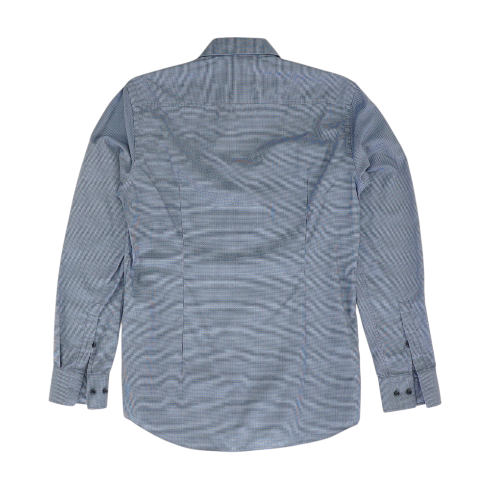Blue Abstract Long Sleeve Button Down