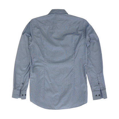 Blue Abstract Long Sleeve Button Down