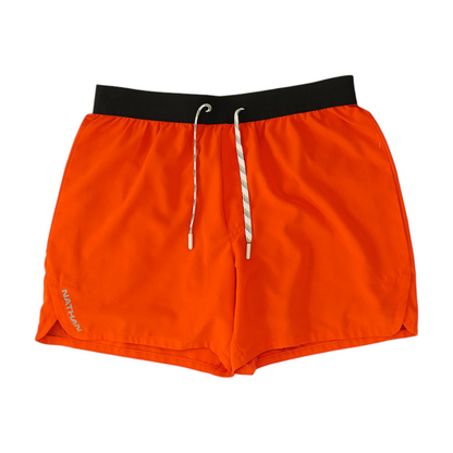 Orange Solid Active Shorts