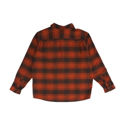 Orange Plaid Flannel Button Down