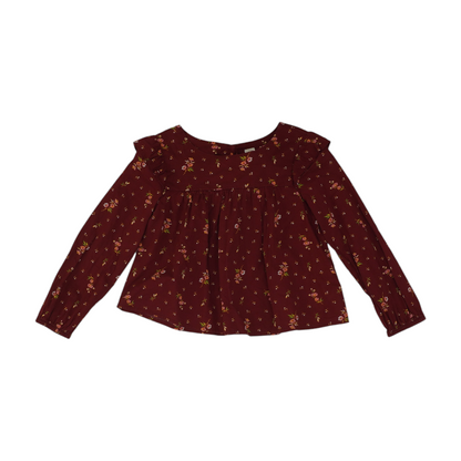 Burgundy Floral Blouse