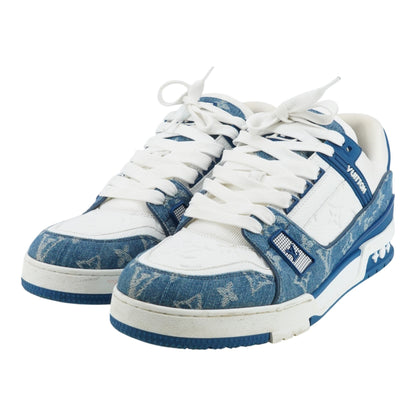 Blue Monogram Denim LV Trainer Low Top Sneaker