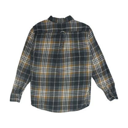 Gray Plaid Flannel Button Down