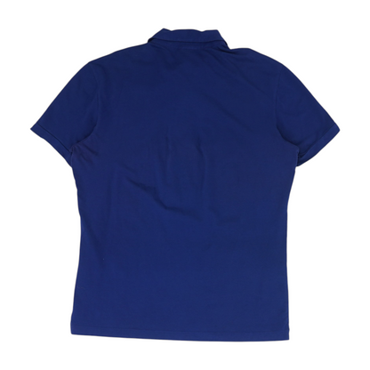 Blue Solid Short Sleeve Polo