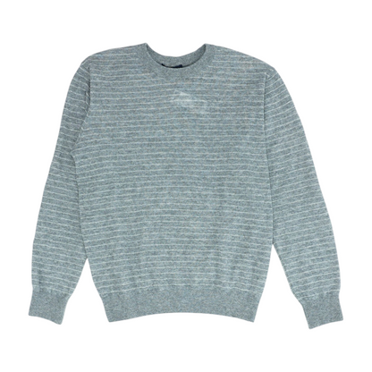 Gray Striped Pullover Sweater