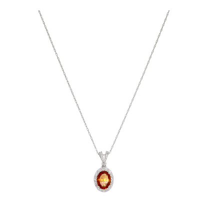 1 1/2 ctw 14K White Gold Citrine Pendant Necklace