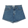 Blue Solid Denim Shorts