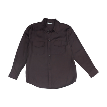 Burgundy Solid Long Sleeve Button Down