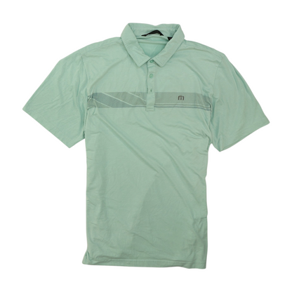 Green Color Block Short Sleeve Polo