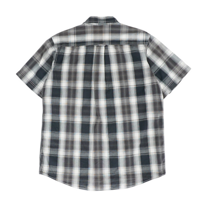 Black Plaid Short Sleeve Button Down