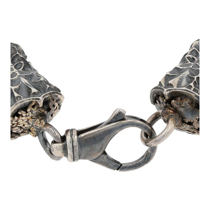 Sterling Silver Large Blackened Braided Chain Bracelet