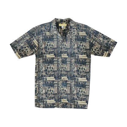 Vintage Brown Print Short Sleeve Button Down