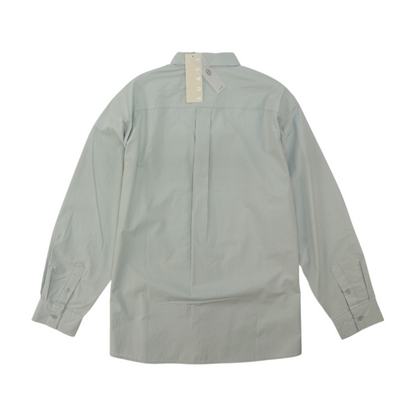 Gray Solid Long Sleeve Button Down