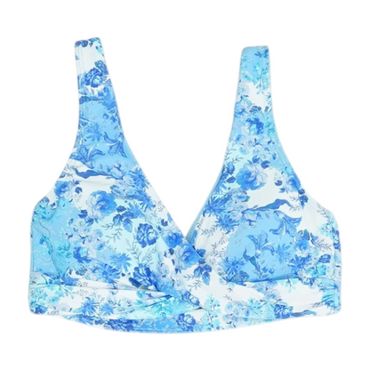 Blue Floral Swim Top