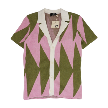 Multi Print Short Sleeve Button Down