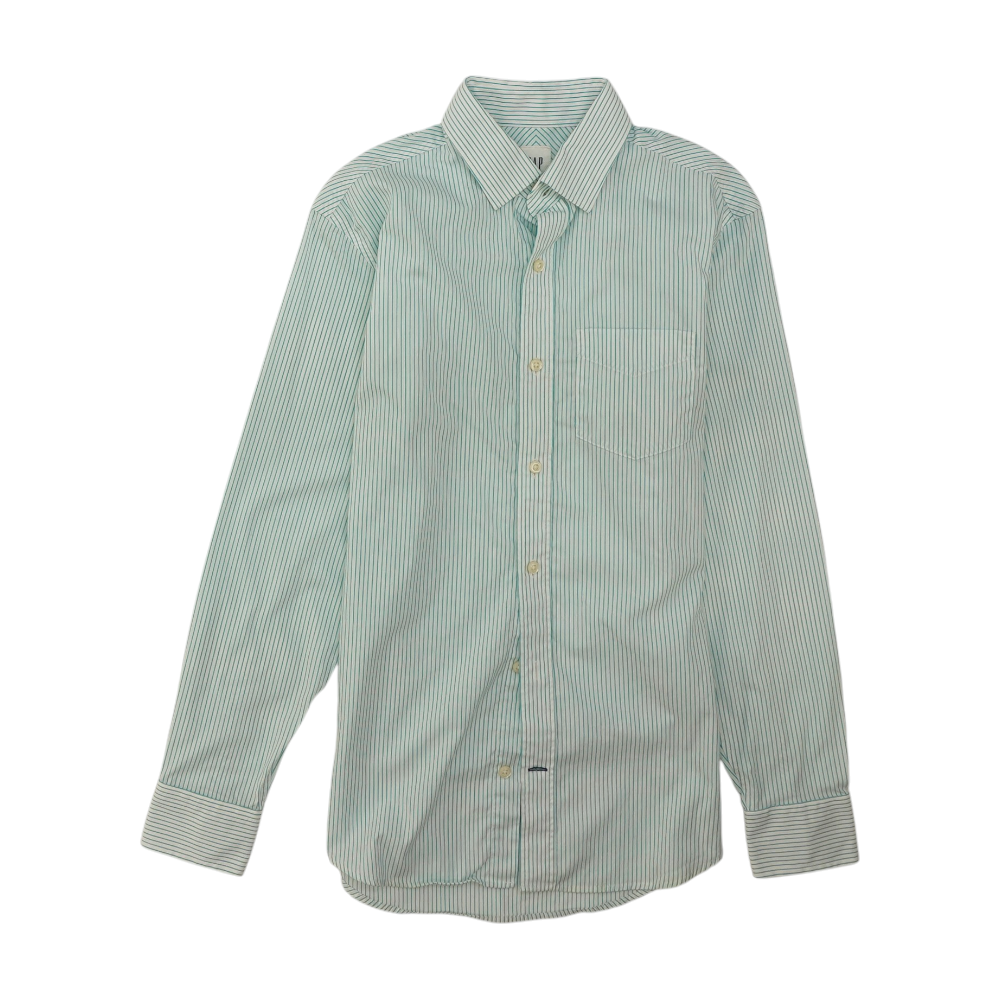 White Striped Long Sleeve Button Down